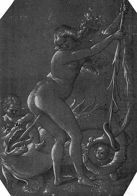 Witch and Dragon, Hans Baldung Grien